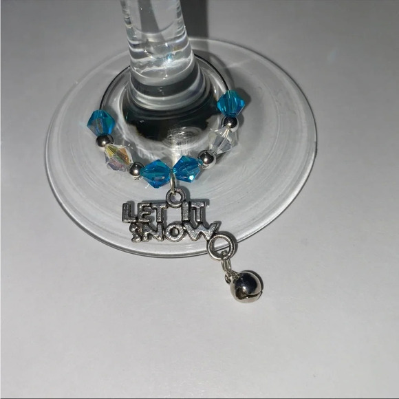 Let It Snow Wine Glass Charms Set of 2 - Picture 4 of 4